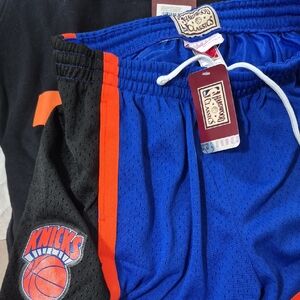 Hardwood Classics New York Knicks Blue & Black Kids Basketball Shorts